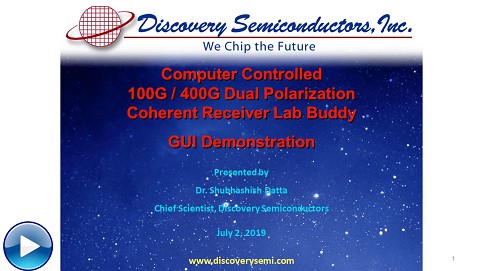 Computer Controlled 100G-400G Dual Polarization Coherent Receiver Lab Buddy GUI Demonstration
